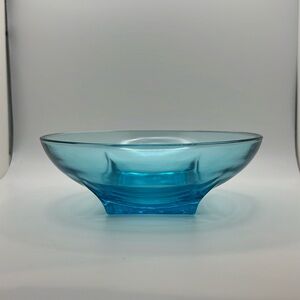 Hazel Atlas Capri Blue Colony Glass Bowl 6” Mid Century Modern Vintage Dish